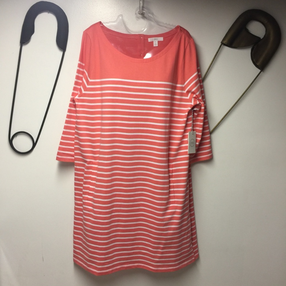 1901 striped shift dress with pockets